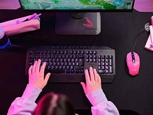Pelė žaidimams Trust GXT 109 Felox usb 2.0, rožinė