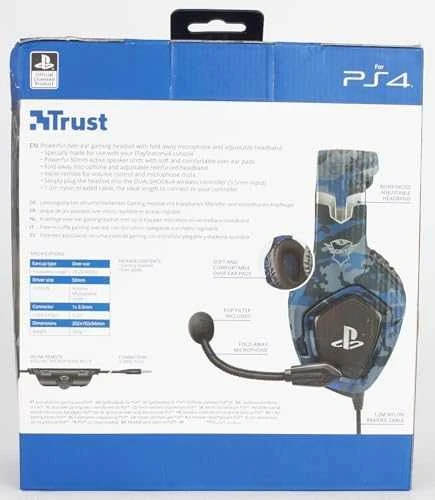 Žaidimų ausinės Trust GXT 488 Forze-B PS4 oficialus licencijuotas produktas, Mėlynos, 23532