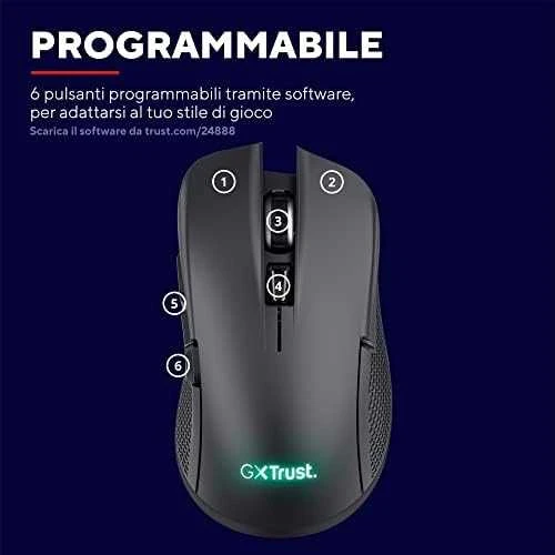 TRUST GXT 923 YBAR belaidė pelė | 7200 DPI