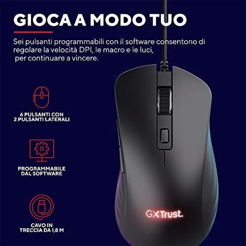 Kompiuterio pelė Trust GXT924, juoda