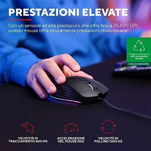 Kompiuterio pelė Trust GXT924, juoda
