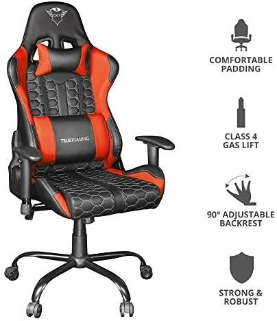 Žaidimų kėdė Trust GXT 708R Resto Gaming Chair, Raudona, 24217