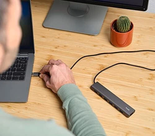 Trust Halyx - Type-A 5000 Mbit/s 7 Port USB 3.2 Gen1 Hub (sidabrinis)