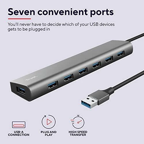 Trust Halyx USB 3.2 šakotuvas su 7 prievadais