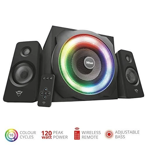 Kompiuterio kolonėlės Speaker Set Trust GXT 629 Tytan 2.1 RGB 22944 (2.1, juodos spalvos)