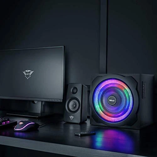 Kompiuterio kolonėlės Speaker Set Trust GXT 629 Tytan 2.1 RGB 22944 (2.1, juodos spalvos)