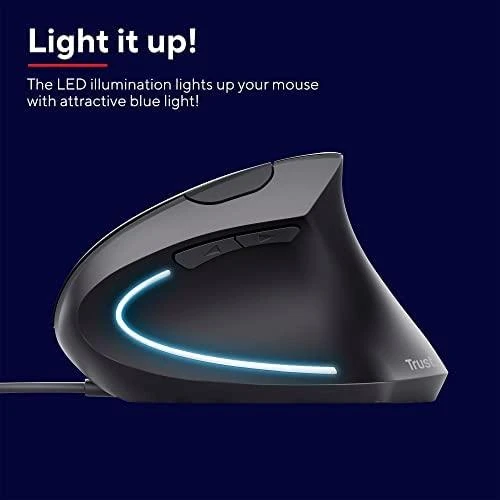 Kompiuterio pelė Trust USB Verto, ergonomiška, juodos spalvos