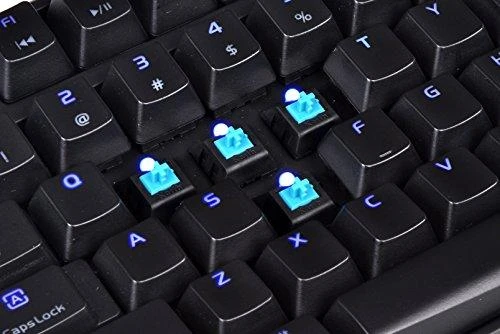 Klaviatūra Thermaltake eSports Poseidon KB-PIZ-KLBLUS-01 (mechaninė, USB 2.0, (US), juodos spalvos