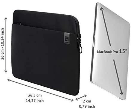 „Tucano Top Second Skin“ „Macbook Air 15“ (M3/M2/2024-2023) „Pro 15“ nešiojamasis kompiuteris, 14–13 colių, juodas
