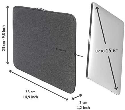 Tucano Melange Second Skin – Sleeve for MacBook Pro 16 / MacBook Pro 15 Retina / MacBook Pro 15 / Ultrabook 15 / Notebook 15.6 Juodas