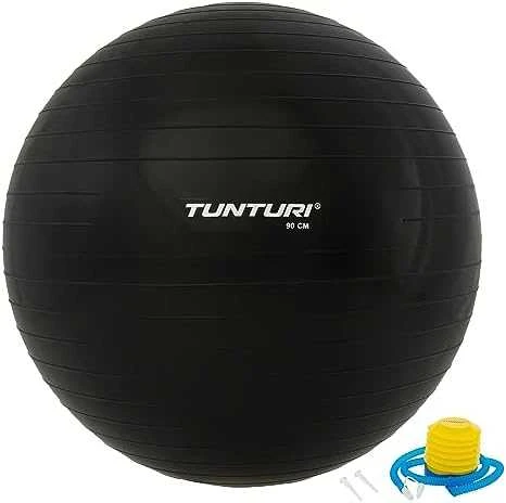Tunturi Gymball Mankštos kamuolys su pompa 90cm, juodas