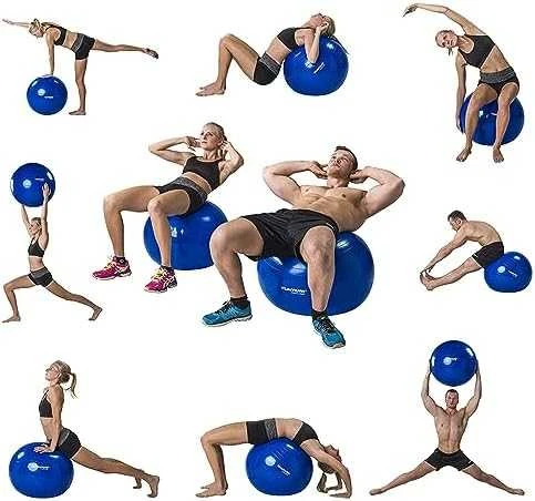 Tunturi Gymball Mankštos kamuolys su pompa 90cm, juodas