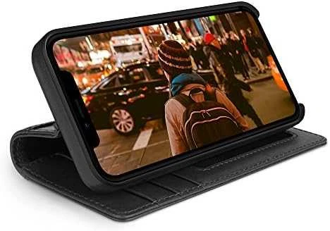 „Twelve South Journal Luxury Odinis“ dėklas, skirtas „iPhone XR“ su pinigine ir laisvų rankų įranga - Juodas