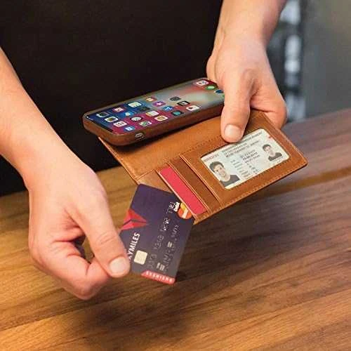 „Twelve South Journal Luxury Odinis“ dėklas, skirtas „iPhone XR“ su pinigine ir laisvų rankų įranga - Juodas