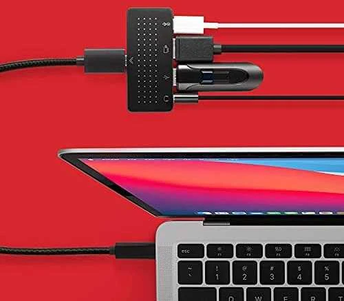 Twelve South USB HUB Twelve South StayGo Mini – kompaktiškas USB-C šakotuvas (USB-C, HDMI, USB-A/BC 1.2, ausinės/garsas)