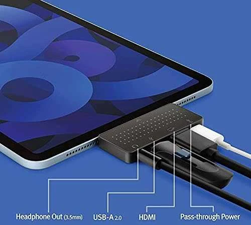 Twelve South USB HUB Twelve South StayGo Mini – kompaktiškas USB-C šakotuvas (USB-C, HDMI, USB-A/BC 1.2, ausinės/garsas)