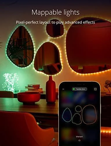 Lubinis šviestuvas „Twinkly | Dots“ išmaniosios LED lemputės 200 RGB (daugiaspalvės), 10 m, skaidrios | RGB – daugiau nei 16 mln. spalvų
