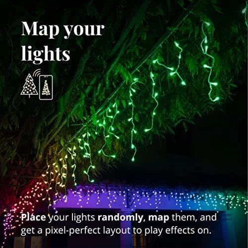 Kalėdinė lempučių girlianda Twinkly Icicle 190 Special LED RGB+W, varvekliai, daugiaspalvė