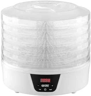 FIRSTAUSTRIA TZS First Austria Food DehydratOr, 380W Max, 5 Round Layer, Digital Timer+Temp FA-5126-8
