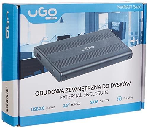 NATEC UKZ-1003 UGO HDD/SSD enclosure for 2.5" SATA - USB2 Aluminum juodas
