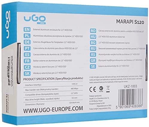 NATEC UKZ-1003 UGO HDD/SSD enclosure for 2.5" SATA - USB2 Aluminum juodas