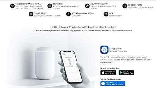 Maršrutizatorius UBIQUITI Ubi UDM Ubiquiti UDM UniFi Dream Machine 802.11ac 4x4 Wave 2 AP su valdikliu, 4x GbE