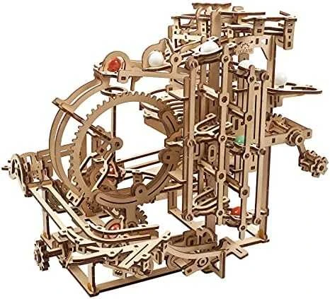 Marble Run – pakopinis keltuvas – mechaninis sulankstomas modelis – fanera – 355 elementai – Ugearsmodels