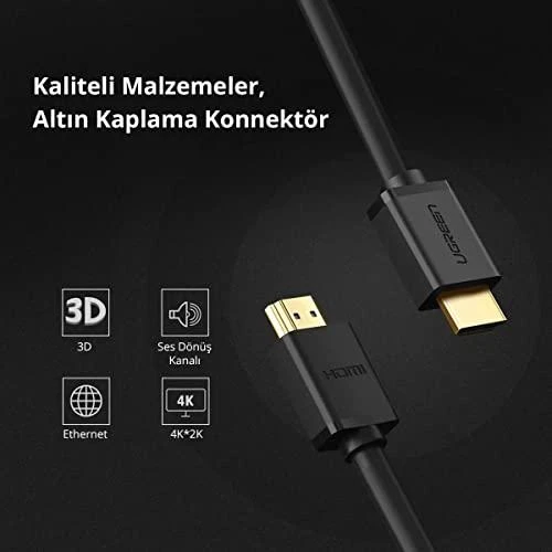Ugreen kabelis HDMI kabelis 4K 30 Hz 3D 18 10 m juodos spalvos (HD104 10110)