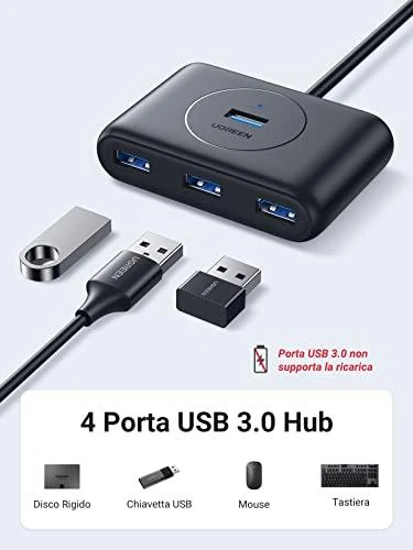 HUB USB Ugreen CR113 4x USB-A 3.0 (UGR601BLK)