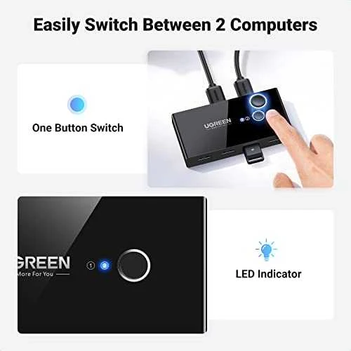 USB jungiklis KVM USB 2x4 UGREEN USB 3.0