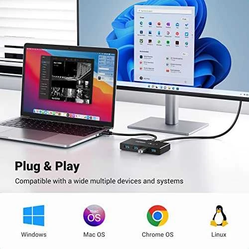 USB jungiklis KVM USB 2x4 UGREEN USB 3.0