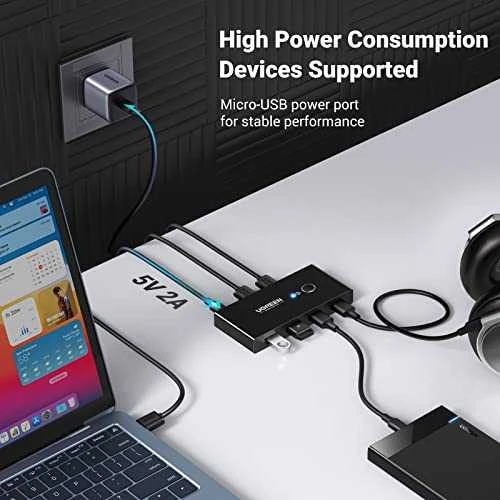 USB jungiklis KVM USB 2x4 UGREEN USB 3.0