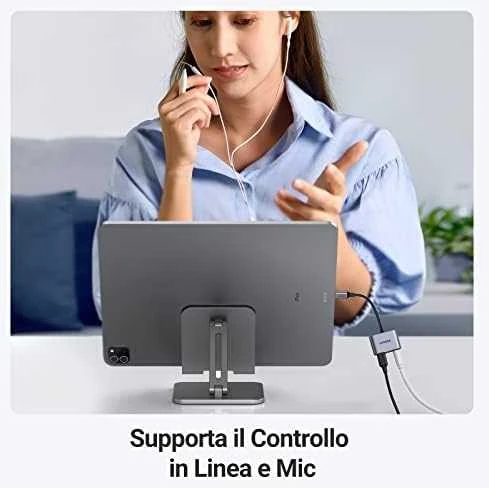 UGREEN CM231 garso adapteris USB-C prie mini lizdo 3.5 mm (pilka)