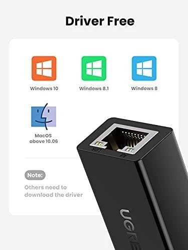Ugreen Adapteris tinklo USB-A 2.0 - RJ45 10/100Mbit/s, juodas