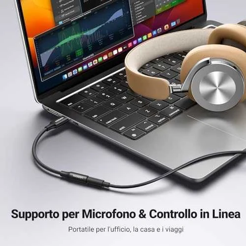 UGREEN AV161 USB-C audio adapteris į 3.5mm jack - Juodas