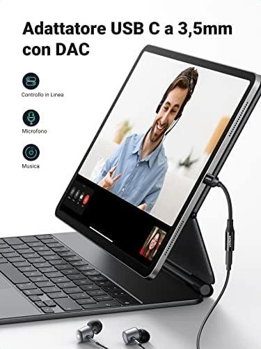 UGREEN AV161 USB-C audio adapteris į 3.5mm jack - Juodas