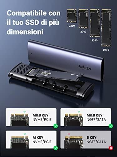 UGREEN CM400 M.2 SSD namas, NVMe, SATA, 10 Gbps, USB-C (šürke)