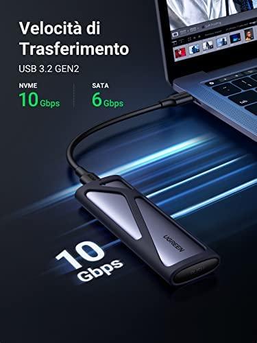 UGREEN CM400 M.2 SSD namas, NVMe, SATA, 10 Gbps, USB-C (šürke)