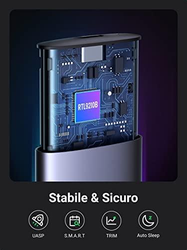 UGREEN CM400 M.2 SSD namas, NVMe, SATA, 10 Gbps, USB-C (šürke)