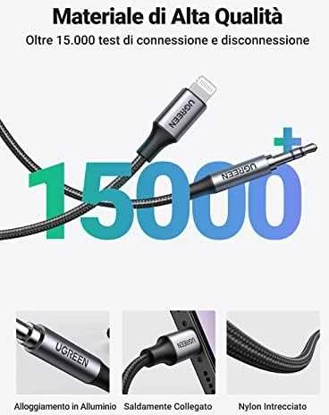 UGREEN US315 Lightning į 3.5 mm garso adapteris, 2m