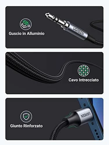 Ugreen kabelis AUX MFI Lightning garso laidas - 3,5 mm mini lizdas, 1 m pilkas (70509)