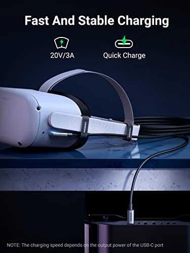Kabelis USB C - USB C kampinis kištukas USB3.2 Gen1 60W PD3.0 5m juodas US551 UGREEN