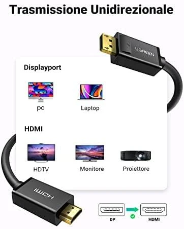 UGREEN DP101 DisplayPort - HDMI kabelis FullHD 5m