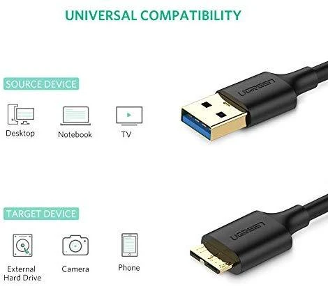 Kabelis UGREEN US130 USB 3.0 - micro USB 3.0, 1m