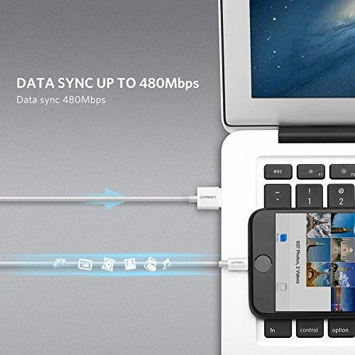 UGREEN nikeliuotas USB - Lightning laidas MFi 1m