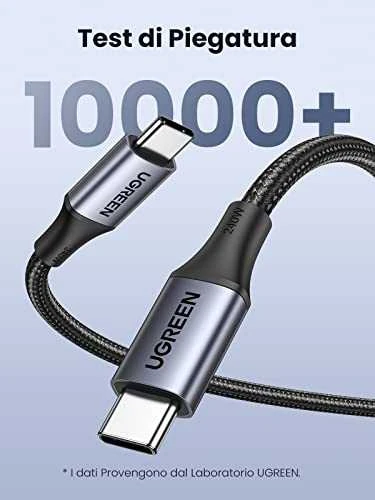Laidas USB-C į USB-C UGREEN 15311, 1m (pilkas)