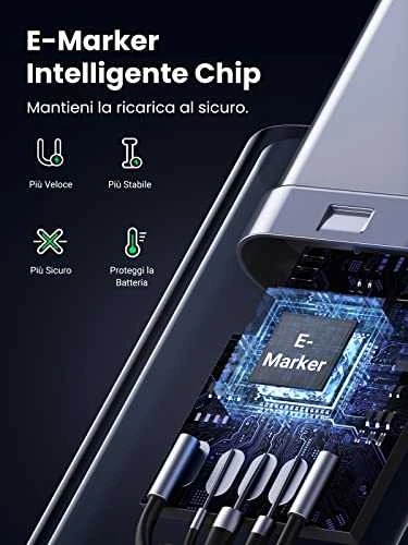 Laidas USB-C į USB-C UGREEN 15311, 1m (pilkas)