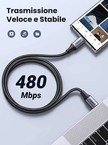 Laidas USB-C į USB-C UGREEN 15311, 1m (pilkas)