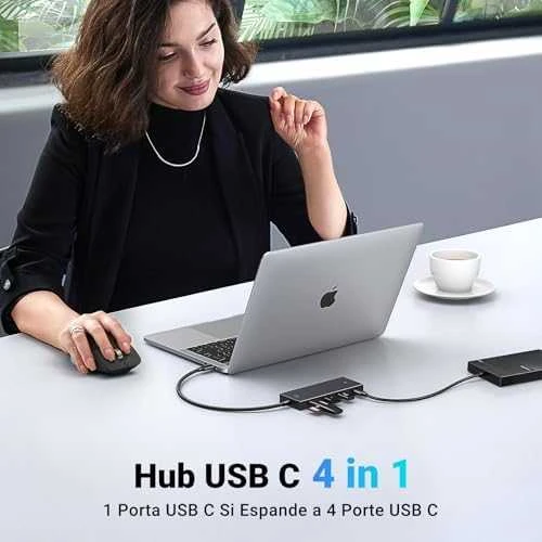 Ugreen Šakotuvas USB-C 4 prievadų (USB-C 3.2 Gen2) 30cm, juodas