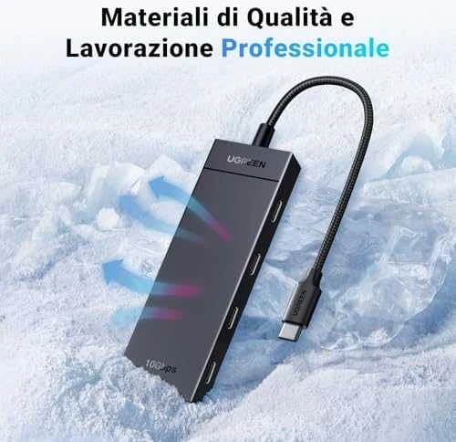 Ugreen Šakotuvas USB-C 4 prievadų (USB-C 3.2 Gen2) 30cm, juodas